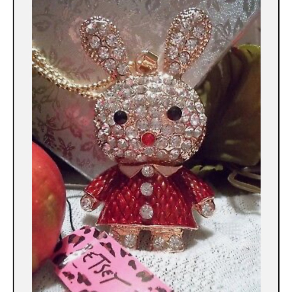 Betsey Johnson Gold and Red Bunny Necklace - Picture 3 of 3